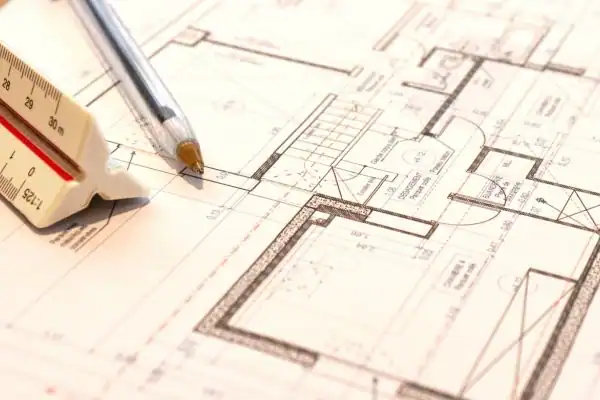 Image of architect Hucknall drawings